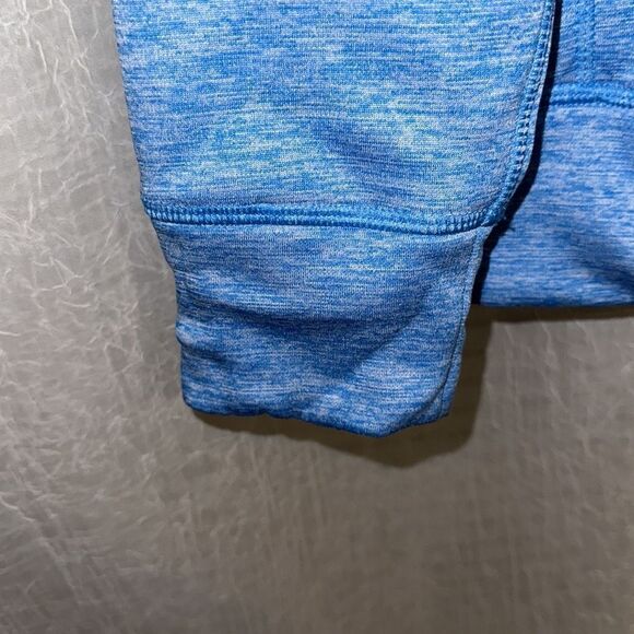 Under Armour 14 Heather Blue Neon Orange Pullover Hoodie Sweatshirt - Picture 5 of 11